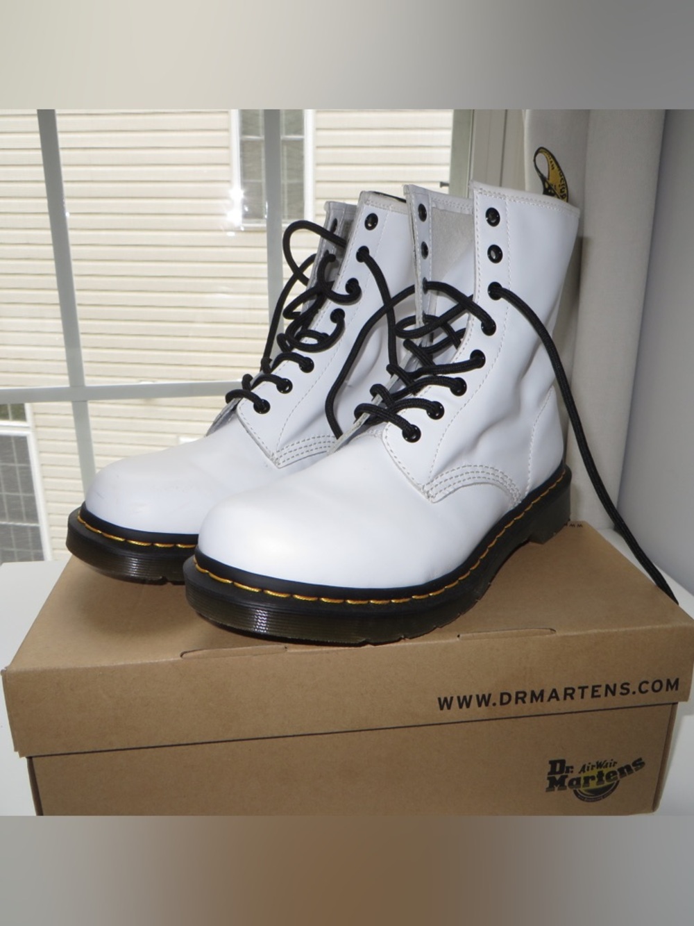 Dr. Martens White 1460 8-Eye Leather Boots